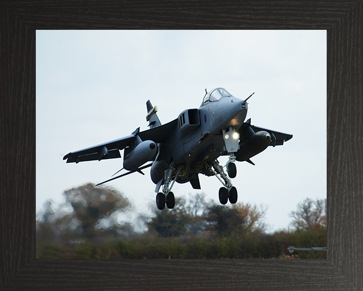RAF Jaguar Taking Off 2002 Photo Print - Royal Air Force Aircraft Posters, Prints, & Visual Artwork Hampshire Prints 10 x 8 Black Frame No