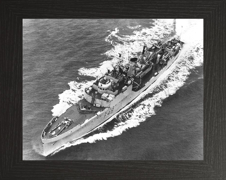 HMS Dundas (F48) Photo Print - At Sea - Royal Navy Blackwood Class Frigate Posters, Prints, & Visual Artwork Hampshire Prints 10 x 8 Black Frame No