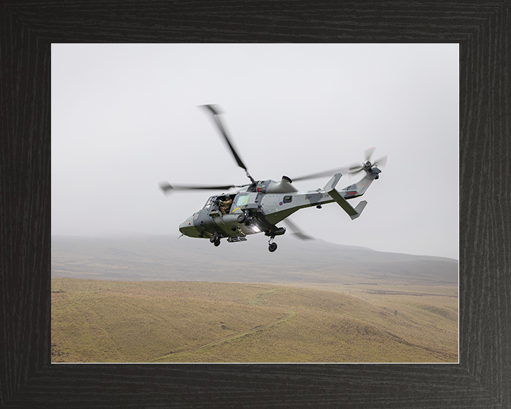 British Army Air Corps Wildcat from 661 Squadron in Flight Aircraft Photo Print Wall Art Military Decor Posters, Prints, & Visual Artwork Hampshire Prints 10 x 8 Black Frame No