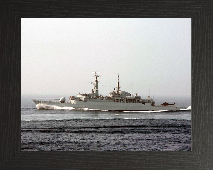 HMS Amazon (F169) Royal Navy Type 21 Frigate At Speed Photo Print Wall Art Decor Posters, Prints, & Visual Artwork Hampshire Prints 10 x 8 Black Frame No