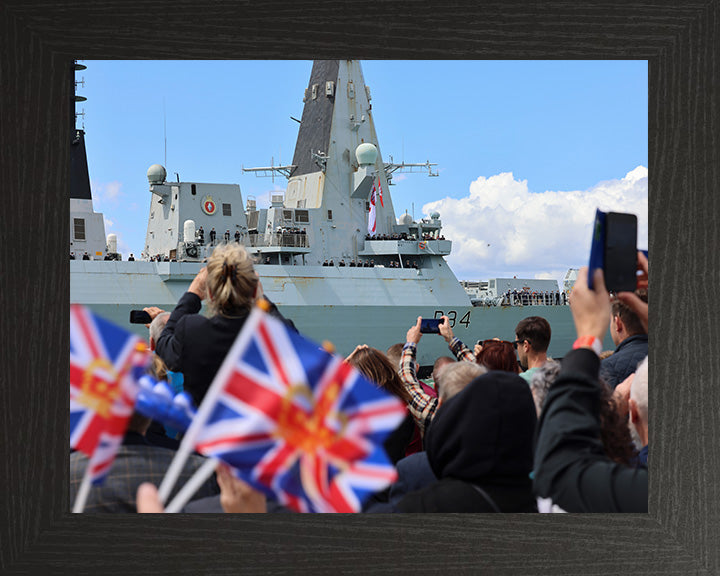 HMS Diamond D34 | Photo Print | Framed Print | Type 45 | Destroyer | Royal Navy Hampshire Prints 10 x 8 Black Frame No