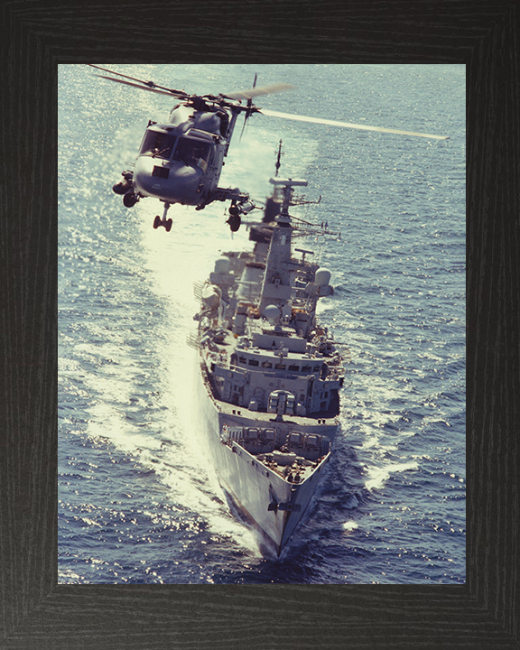 HMS Brave (F94) Royal Navy Type 22 Frigate Bow View From the Air Photo Print Wall Art Decor Posters, Prints, & Visual Artwork Hampshire Prints 10 x 8 Black Frame No