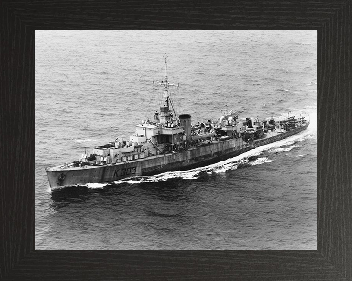 HMS Lossie (K303) Photo Print - at sea - Royal Navy River Class Frigate Posters, Prints, & Visual Artwork Hampshire Prints 10 x 8 Black Frame No
