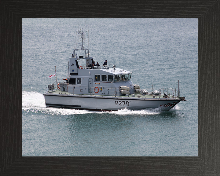 HMS Biter (P270) Royal Navy Archer Class P2000 Patrol Vessel Underway Photo Print Wall Art Decor Posters, Prints, & Visual Artwork Hampshire Prints 10 x 8 Black Frame No
