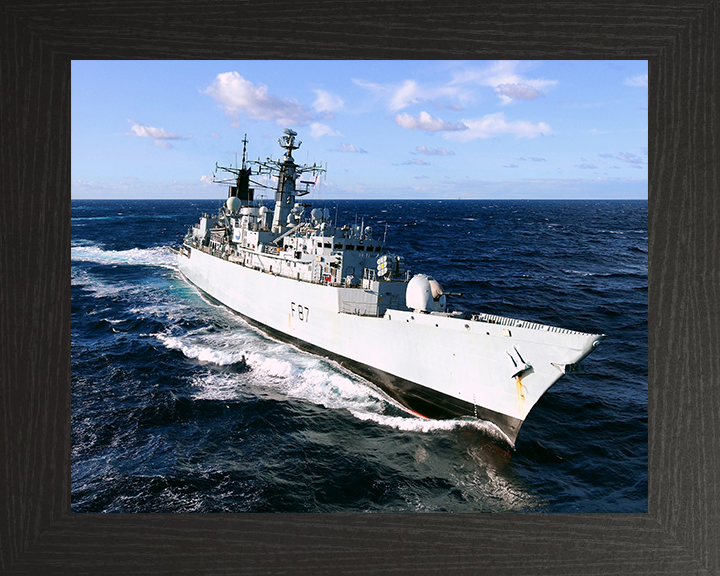 HMS Chatham (F87) Photo Print - Gulf of Aden 2010 - Royal Navy Type 22 Frigate Hampshire Prints 10 x 8 Black Frame No