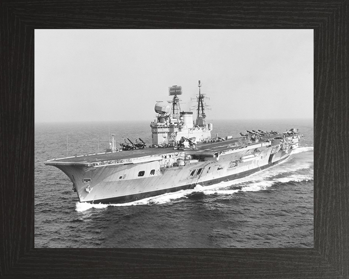 HMS Eagle (R05) Royal Navy Audacious Class Aircraft Carrier Flight Deck View Photo Print Wall Art Decor Posters, Prints, & Visual Artwork Hampshire Prints 10 x 8 Black Frame No