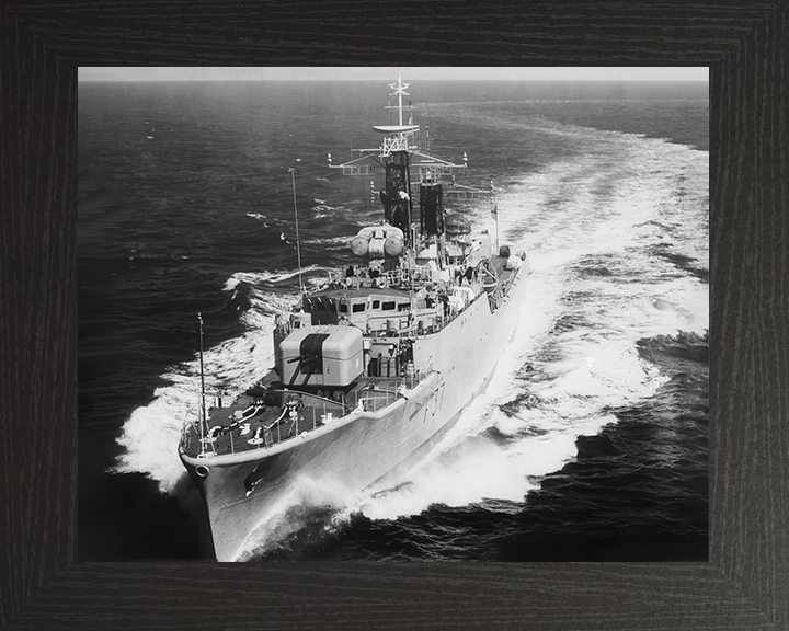 HMS Jaguar (F37) Photo Print - At Sea 1963 - Royal Navy Leopard Class Frigate Hampshire Prints 10 x 8 Black Frame No