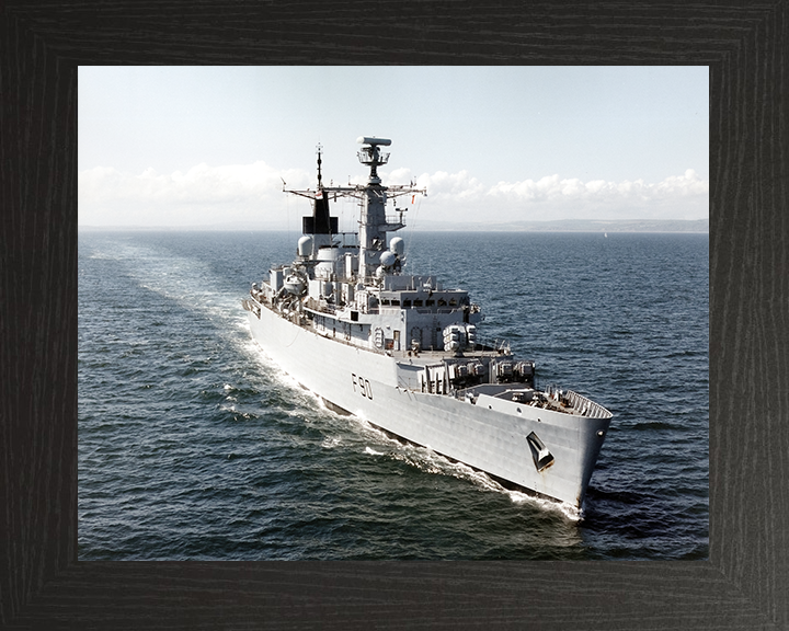HMS Brilliant (F90) Royal Navy Type 22 Frigate High Starboard Bow View Photo Print Wall Art Decor Posters, Prints, & Visual Artwork Hampshire Prints 10 x 8 Black Frame No