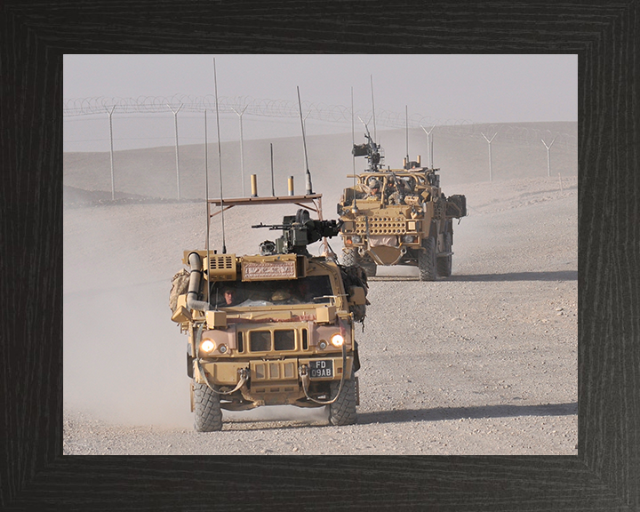 RAF Regiment in Jackal and Panther patrol vehicles Photo Print - Royal Air Force Hampshire Prints 10 x 8 Black Frame No
