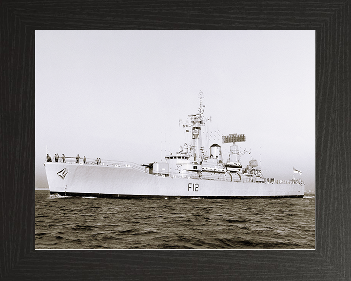 HMS Achilles (F12) Royal Navy Leander Class Frigate Photo Print At Sea Warship Wall Art Posters, Prints, & Visual Artwork Hampshire Prints 10 x 8 Black Frame No