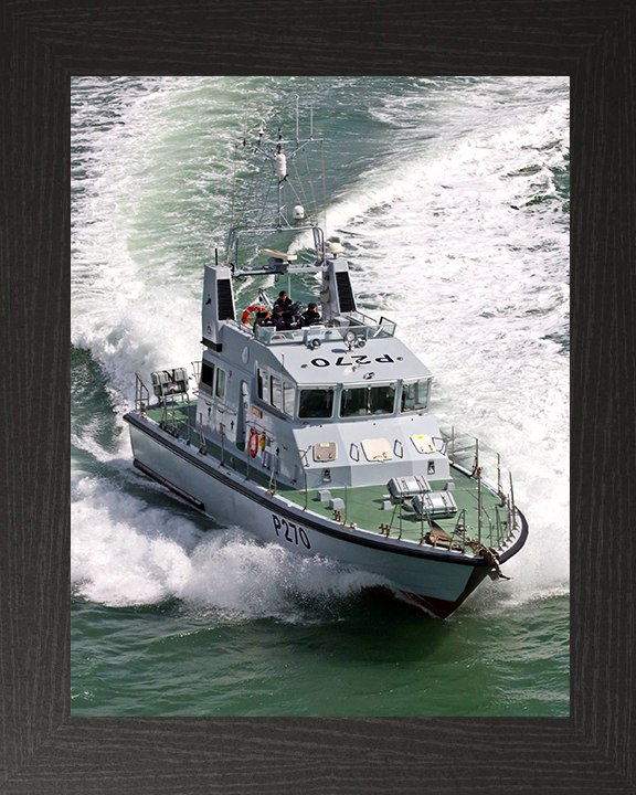 HMS Biter (P270) Photo Print - Starboard Bow 2017 - Royal Navy Archer Class P2000 Patrol Vessel Posters, Prints, & Visual Artwork Hampshire Prints 10 x 8 Black Frame No