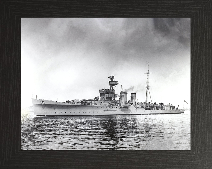HMS Cairo (D87) Royal Navy C Class Light Cruiser Port Side View Photo Print Wall Art Decor Posters, Prints, & Visual Artwork Hampshire Prints 10 x 8 Black Frame No