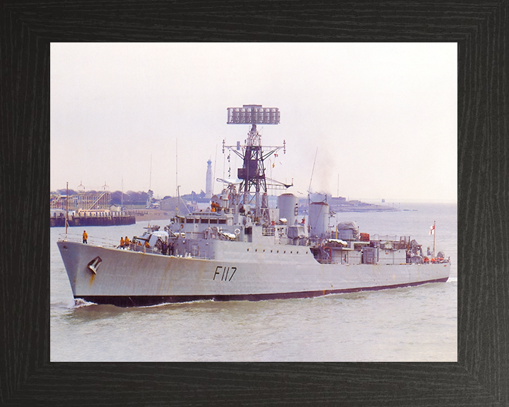 HMS Ashanti (F117) Royal Navy Tribal Class Frigate Entering Portsmouth Photo Print Wall Art Decor Posters, Prints, & Visual Artwork Hampshire Prints 10 x 8 Black Frame No