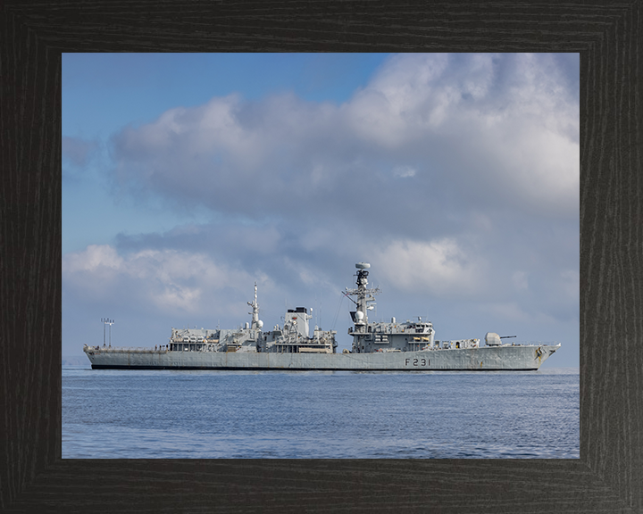 HMS Argyll (F231) Photo Print - Starboard View 2021 - Royal Navy Type 23 Frigate Posters, Prints, & Visual Artwork Hampshire Prints 10 x 8 Black Frame No