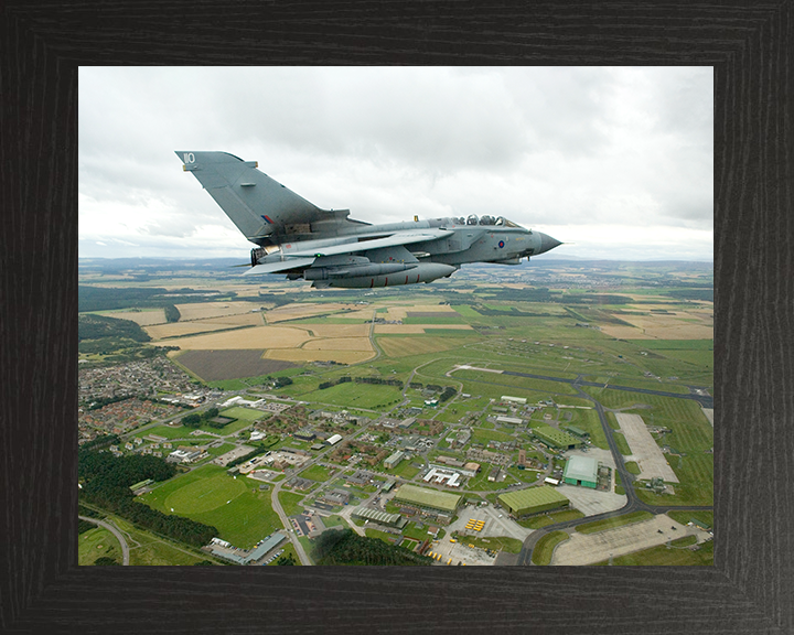 RAF Tornado GR4 Jet Flies over RAF Lossiemouth Photo Print - Royal Air Force Aircraft Posters, Prints, & Visual Artwork Hampshire Prints 10 x 8 Black Frame No