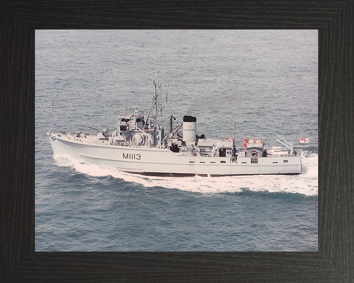 HMS Brereton (M1113) Royal Navy Ton Class Minesweeper Port Beam View Photo Print Wall Art Decor Posters, Prints, & Visual Artwork Hampshire Prints 10 x 8 Black Frame No