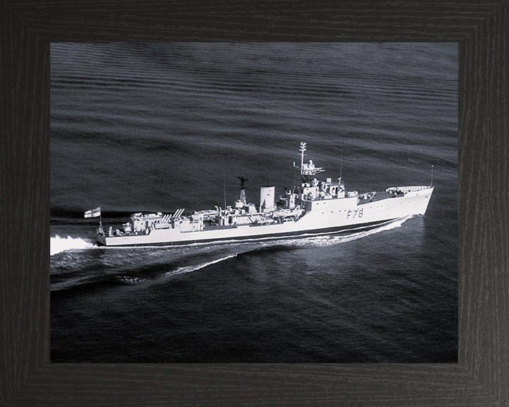 HMS Blackwood (F78) Photo Print - At Sea 1957 - Royal Navy Blackwood Class Frigate Posters, Prints, & Visual Artwork Hampshire Prints 10 x 8 Black Frame No