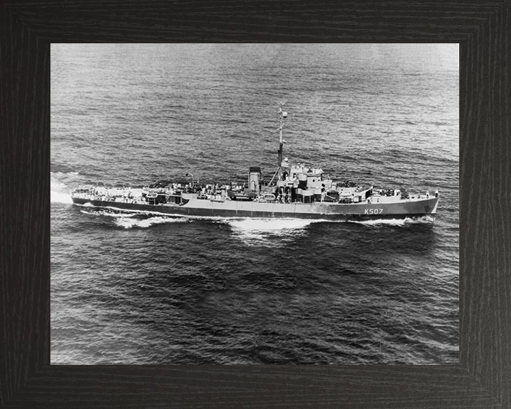 HMS Dominica (K507) Photo Print - At sea 1944 - Royal Navy Colony Class Frigate