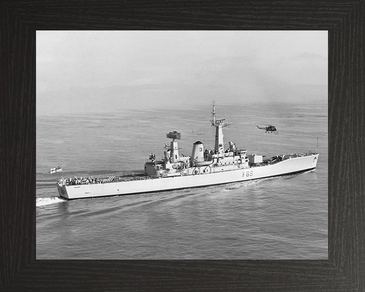 HMS Bacchante (F69) Royal Navy Leander Class Frigate Starboard Side View Photo Print Wall Art Decor Posters, Prints, & Visual Artwork Hampshire Prints 10 x 8 Black Frame No