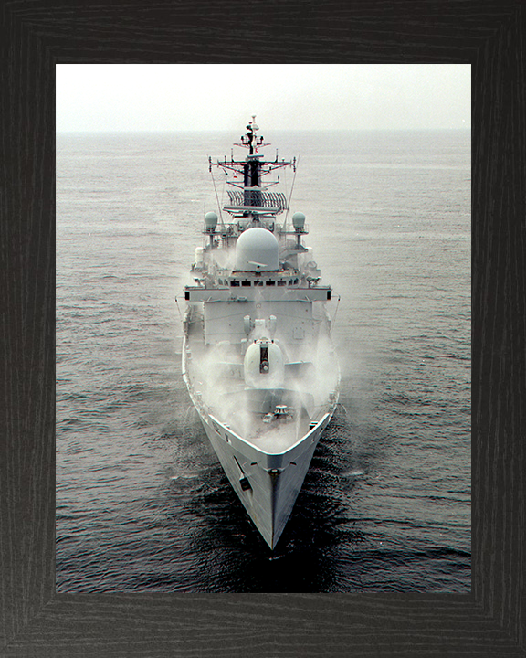 HMS Edinburgh (D97) Photo Print - Pre Wetting 2003 - Royal Navy Type 42 Destroyer Hampshire Prints 10 x 8 Black Frame No