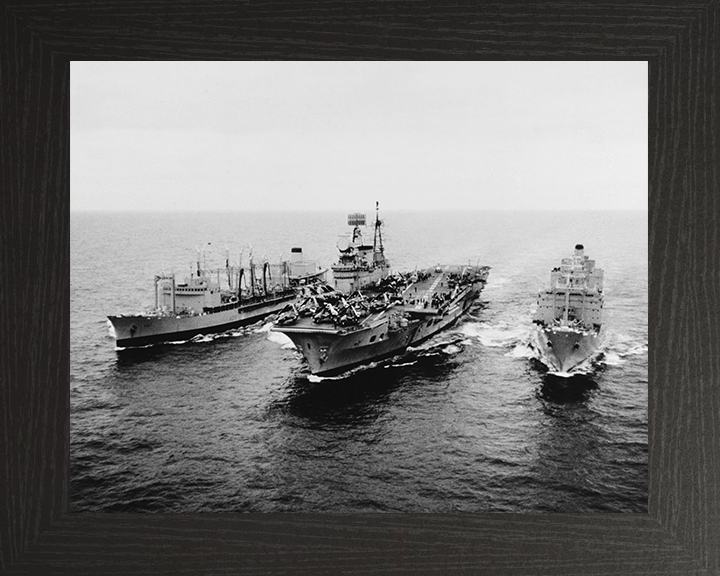HMS Eagle (R05) Photo Print - RAS 1969 - Royal Navy Audacious Class Aircraft Carrier Hampshire Prints 10 x 8 Black Frame No