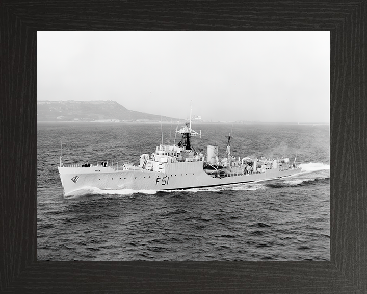 HMS Grafton (F51) Photo Print - Underway - Royal Navy Blackwood Class Frigate Hampshire Prints 10 x 8 Black Frame No