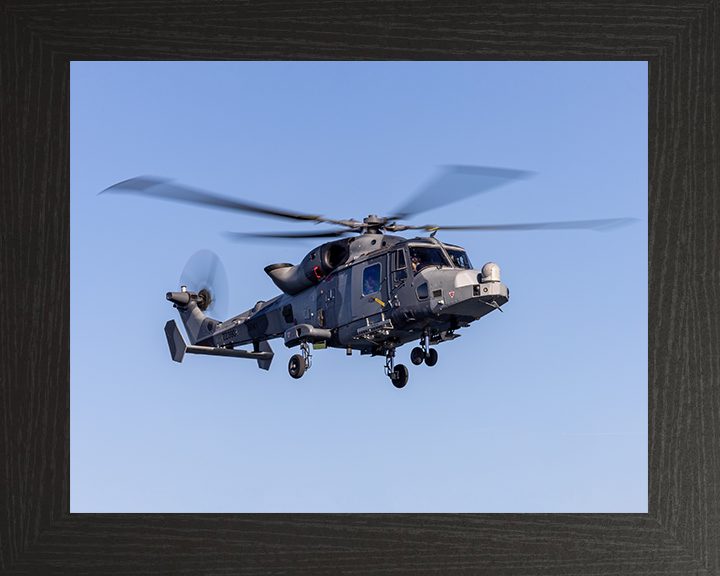Army Air Corps Wildcat helicopter in flight Photo Print - British Army Hampshire Prints 10 x 8 Black Frame No
