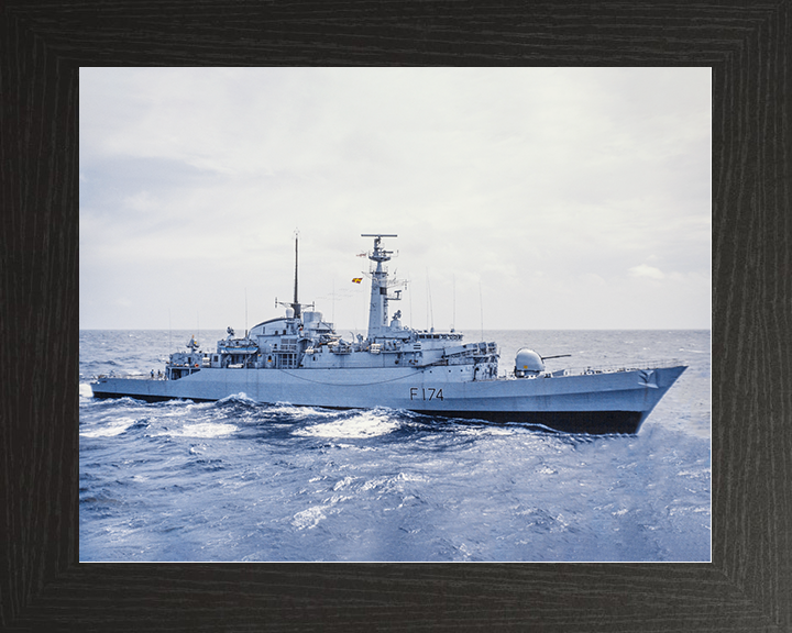 HMS Alacrity (F174) Royal Navy Type 21 Frigate Underway Photo Print Wall Art Naval Decor Posters, Prints, & Visual Artwork Hampshire Prints 10 x 8 Black Frame No