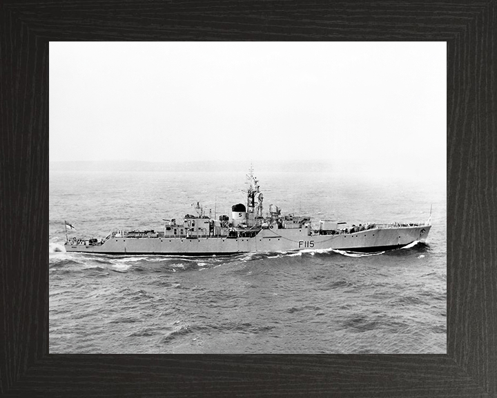 HMS Berwick (F115) Royal Navy Rothesay Class Frigate Starboard Beam View Photo Print Wall Art Decor Posters, Prints, & Visual Artwork Hampshire Prints 10 x 8 Black Frame No