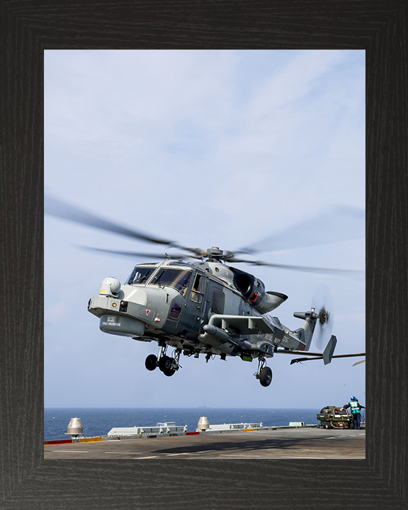 Wildcat helicopter from 815 NAS 2025 Photo Print - Royal Navy Aircraft Hampshire Prints 10 x 8 Black Frame No