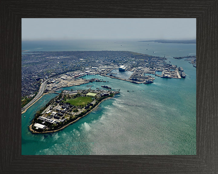 HMS Excellent Royal Navy shore establishment Aerial Photo Print or Framed Photo Print - Hampshire Prints