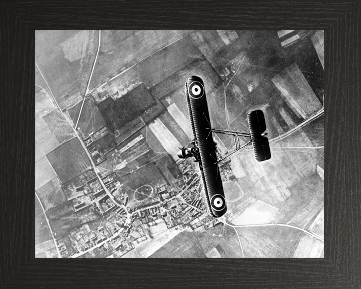 RAF FE.2b fighter over the Western Front 1916 Photo Print - Royal Air Force Aircraft Posters, Prints, & Visual Artwork Hampshire Prints 10 x 8 Black Frame No