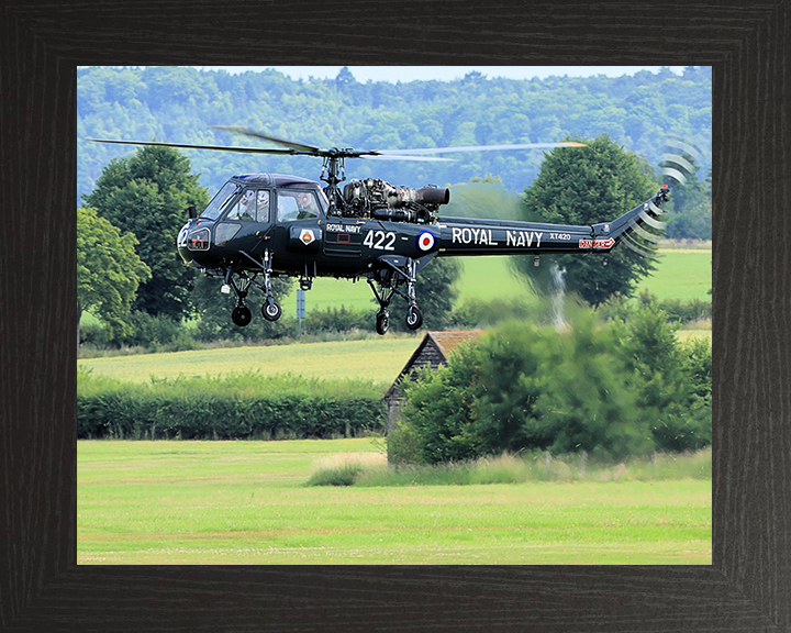 Westland Wasp Helicopter in Flight Photo Print - Royal Navy Aircraft Posters, Prints, & Visual Artwork Hampshire Prints 10 x 8 Black Frame No