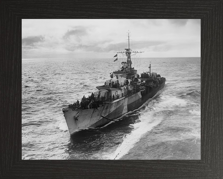 HMS Myngs (R06) Photo Print - At Sea 1944 - Royal Navy Z Class Destroyer Hampshire Prints 10 x 8 Black Frame No