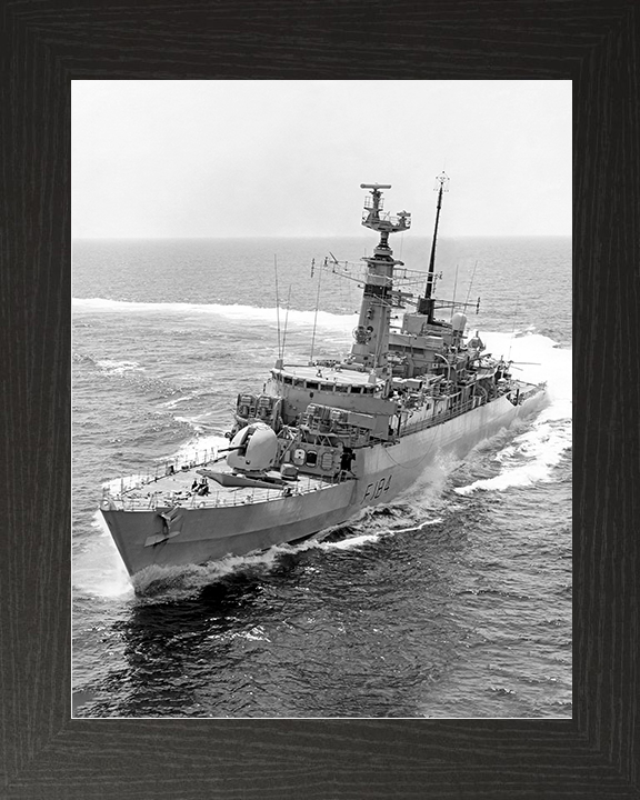 HMS Ardent (F184) Royal Navy Type 21 Frigate Hard Turn Portrait Photo Print Wall Art Naval Decor Posters, Prints, & Visual Artwork Hampshire Prints 10 x 8 Black Frame No