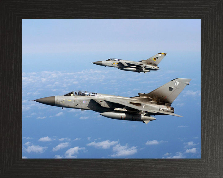 RAF Tornado F3s Over the Nevada Desert 2005 Photo Print - Royal Air Force Aircraft Posters, Prints, & Visual Artwork Hampshire Prints 10 x 8 Black Frame No