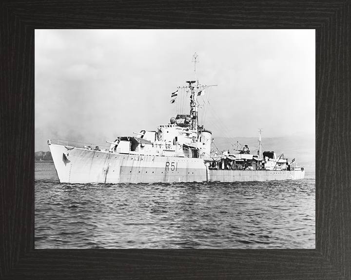 HMS Chevron (R51) Royal Navy C Class Destroyer Port Side View Photo Print Wall Art Decor Posters, Prints, & Visual Artwork Hampshire Prints 10 x 8 Black Frame No