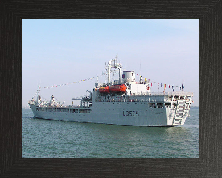 RFA Sir Tristram (L3505) Photo Print - Port Quarter View - Royal Fleet Auxiliary Round Table Class Ship Hampshire Prints 10 x 8 Black Frame No