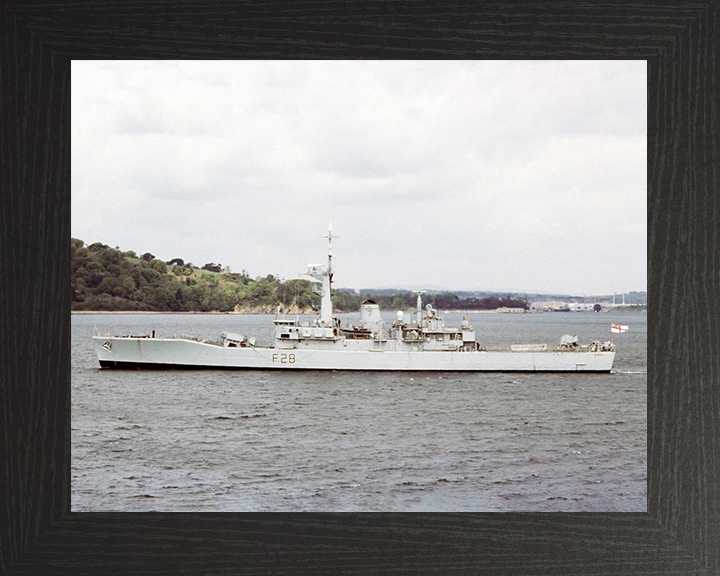 HMS Cleopatra (F28) Royal Navy Leander Class Frigate Port Beam View Photo Print Wall Art Decor Posters, Prints, & Visual Artwork Hampshire Prints 10 x 8 Black Frame No