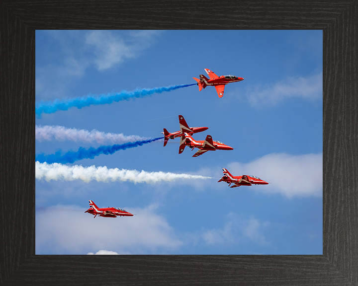 RAF Red Arrows Display 2025 Photo Print - Royal Air Force Aircraft Hampshire Prints 10 x 8 Black Frame No