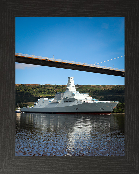 HMS Cardiff (F89) Royal Navy Type 26 Frigate Under Tow Photo Print Wall Art Decor Posters, Prints, & Visual Artwork Hampshire Prints 10 x 8 Black Frame No