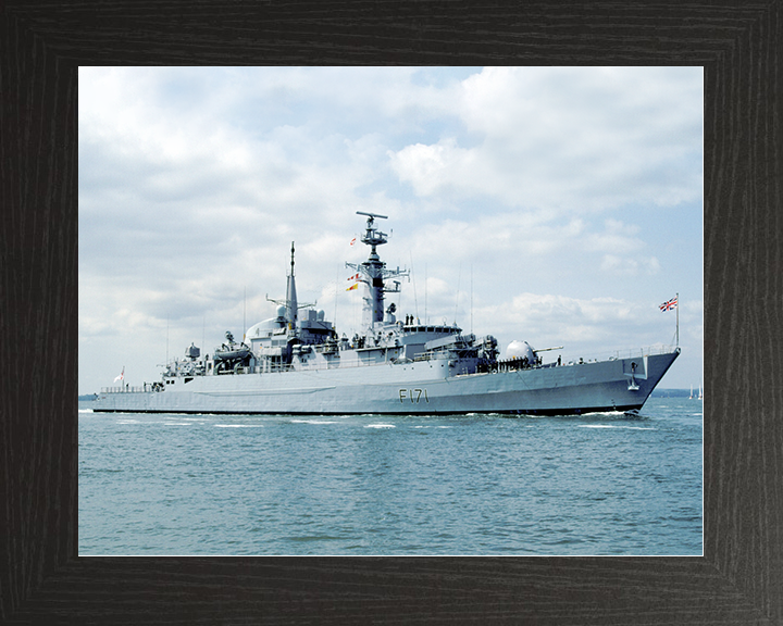 HMS Active (F171) Royal Navy Type 21 Frigate Photo Print Starboard View Warship Wall Art Posters, Prints, & Visual Artwork Hampshire Prints 10 x 8 Black Frame No
