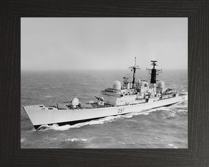 HMS Edinburgh (D97) Royal Navy Type 42 Destroyer Black and White Photo Print Wall Art Decor Posters, Prints, & Visual Artwork Hampshire Prints 10 x 8 Black Frame No