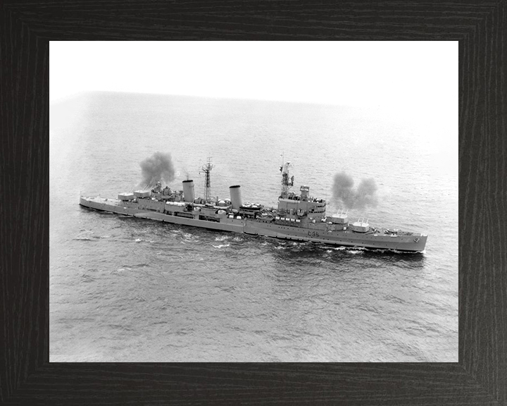 HMS Belfast (C35) Photo Print - Firing a Broadside - Royal Navy Town Class Light Cruiser Posters, Prints, & Visual Artwork Hampshire Prints 10 x 8 Black Frame No