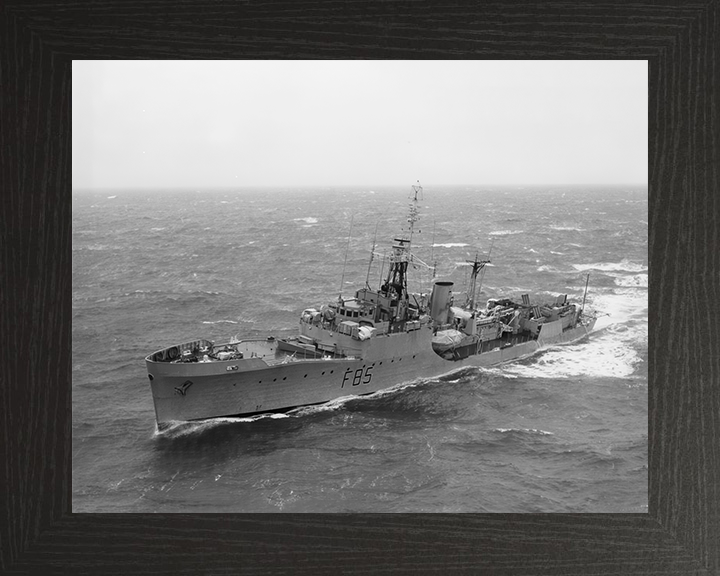 HMS Keppel (F85) Photo Print - At Sea - Royal Navy Blackwood Class Frigate Hampshire Prints 10 x 8 Black Frame No