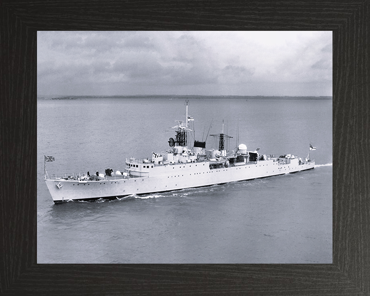 HMS Wrangler (R48) - Underway 1953 - Royal Navy W Class Destroyer Photo Print Wall Art Naval Decor UK Posters, Prints, & Visual Artwork Hampshire Prints 10 x 8 Black Frame No