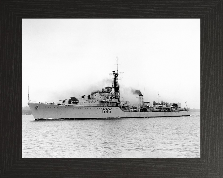 HMS Crossbow (G96) (D96) Royal Navy Weapon Class Destroyer Port Beam View Photo Print Wall Art Decor Posters, Prints, & Visual Artwork Hampshire Prints 10 x 8 Black Frame No