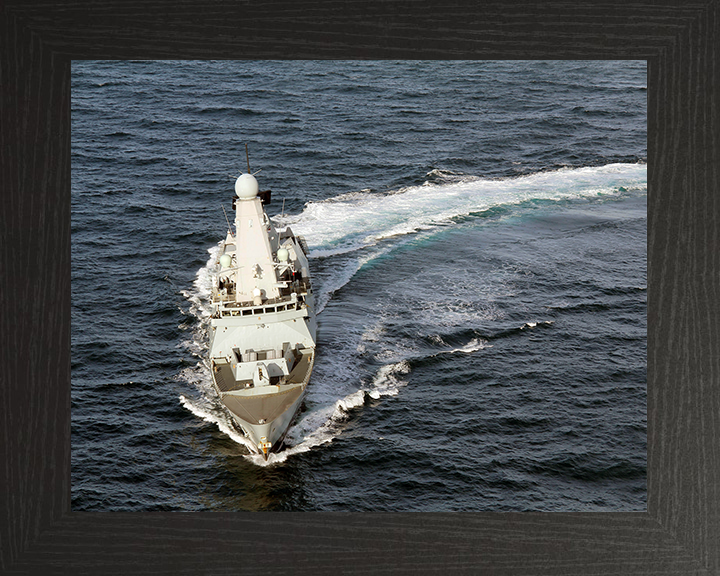 HMS Dauntless (D33) Royal Navy Type 45 Destroyer Turns To Port Photo Print Wall Art Decor Posters, Prints, & Visual Artwork Hampshire Prints 10 x 8 Black Frame No
