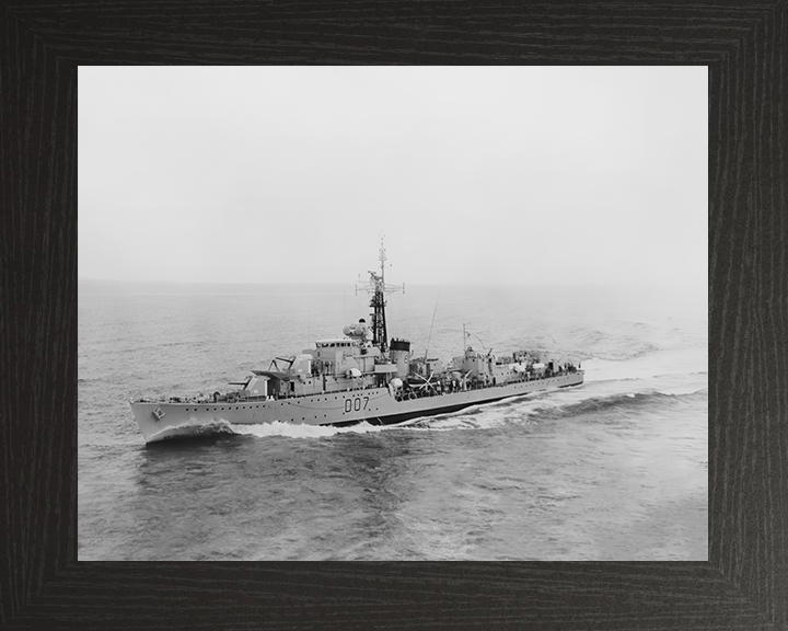 HMS Caesar (D07) (R07) Royal Navy C Class Destroyer Port Side View Photo Print Wall Art Decor Posters, Prints, & Visual Artwork Hampshire Prints 10 x 8 Black Frame No