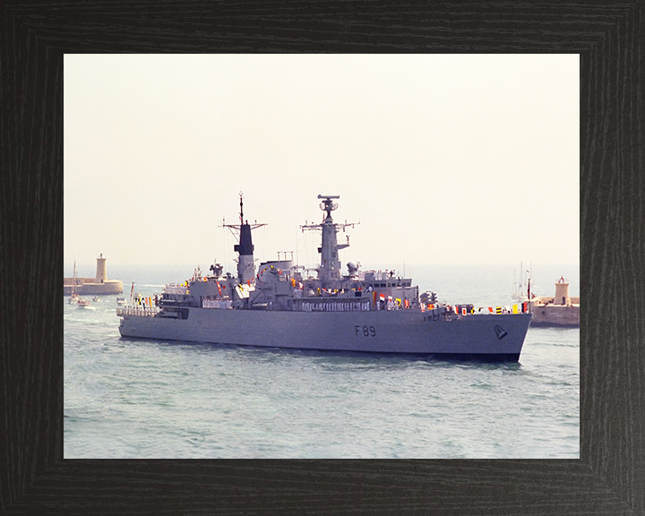 HMS Battleaxe (F89) Royal Navy Type 22 Frigate Dress Ship Photo Print Wall Art Decor Posters, Prints, & Visual Artwork Hampshire Prints 10 x 8 Black Frame No